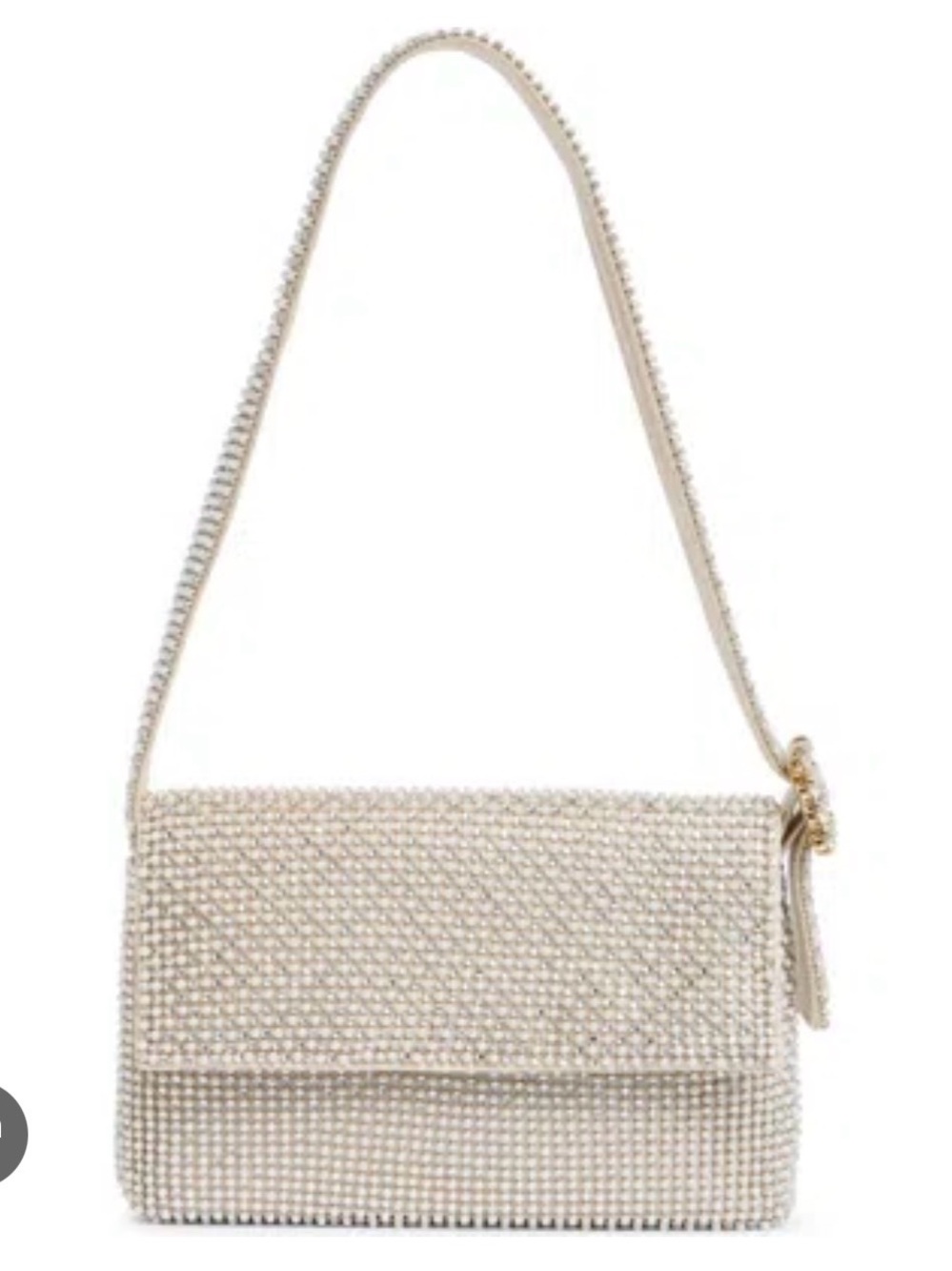 Jessica McClintock Crystal-Embellished Shoulder Bag in Pearl